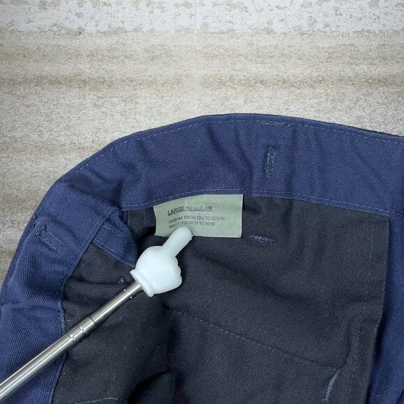 Vintage Military Tactical Pants Navy Blue Baggy Double Knees Large Regular 90s - Picture 5 of 5